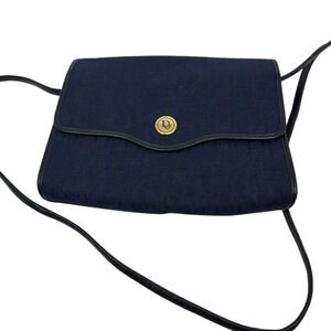 Christian Dior Oblique Flap Blue Jacquard Canvas Shoulder Ba